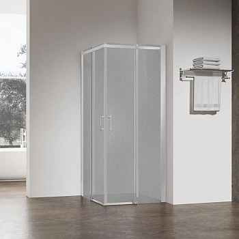 Душевой уголок Veconi Rovigo RV50CH-100100-02-C8 100х100 стекло рифленое профиль хром глянцевый без поддона