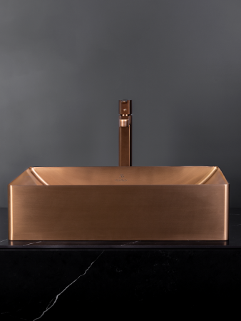 Раковина из нержавеющей стали AltroBagno Futuro AltroBagnoFuturo001015RaSp 50х30 накладная цвет медь