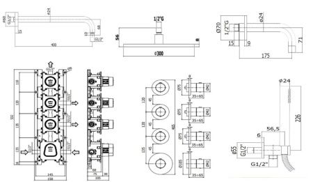 Душевая система Paffoni Modular Box KITMB019CR139KING встраиваемая в стену