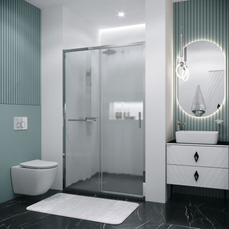 Душевая дверь Grossman Style 100.K33.05.130.10.02 130х195 стекло текстурное профиль хром