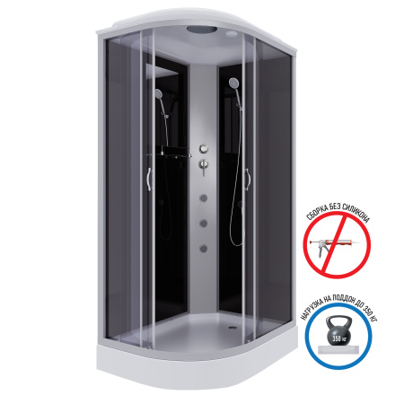 Душевая кабина Niagara Classic 35121433RG 120х80 асимметричная с крышей ориентация правая