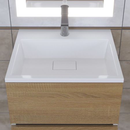 Раковина из искусственного камня Uperwood Barsa 2901120345 50х50 полувстраиваемая цвет белый