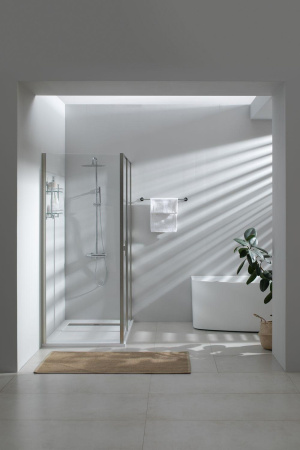 Боковая стенка Allen Brau Priority 3.31017.BA 90х200 стекло прозрачное профиль серебро брашированное