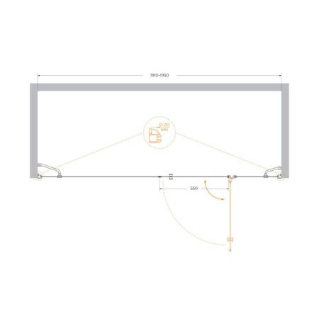 Душевая дверь Cezares VERONA VERONA-W-B-13-100+60/40-C-Cr 195х195 стекло прозрачное профиль хром