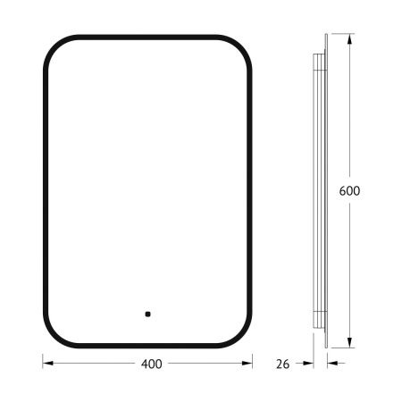 Зеркало с подсветкой Defesto AURA DF 2962R 40х60 подвесное