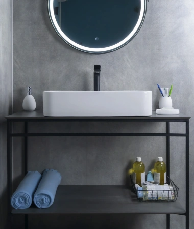 Раковина керамическая Gid Geométrico 51199 60х40 накладная цвет белый без отверстий под смеситель