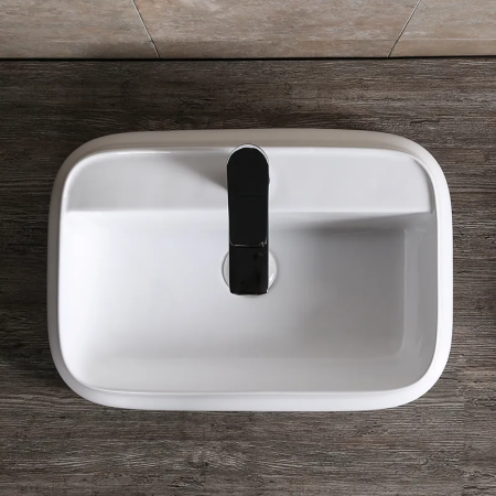 Раковина из сантехнического фарфора Cerutti SPA CR0061 50х40 накладная цвет белый 1 отверстие под смеситель