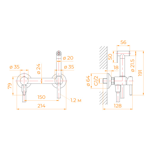 Гигиенический душ со смесителем RGW Shower Panels 581408215-01 хром - фото 5