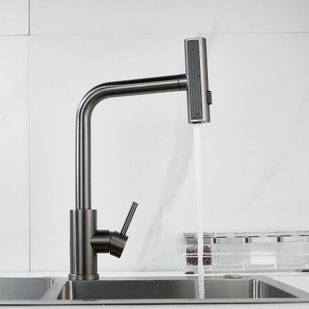 Смеситель для кухни Shevanik S263T на мойку оружейная сталь