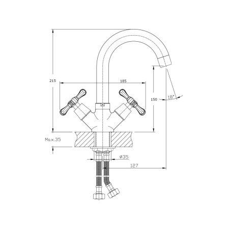 Смеситель для кухни Rush Bianki BI7650-23 на мойку хром