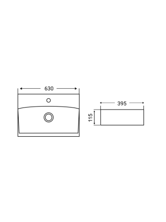 Раковина из сантехнического фаянса WeltWasser WW SK 10000004575 40 см накладная цвет белый 1 отверстие под смеситель
