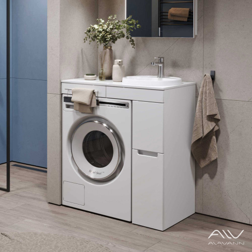 Тумба с раковиной Alavann Cosmetic ALV1037000 85х50х101 напольная цвет белый - фото 4