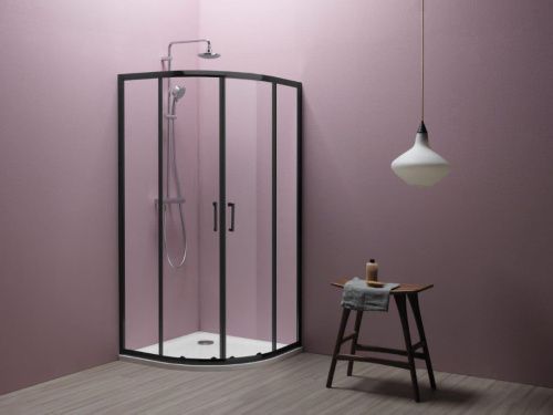 Душевой уголок Kolpa-San ECO QUAT 515300 90х90 стекло прозрачное профиль черный без поддона