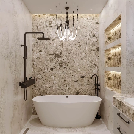 Ванна из искусственного камня Veconi IMPERIA IMP17080 170х80 отдельностоящая овальная без ножек