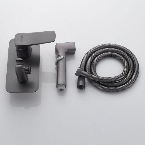 Гигиенический душ со смесителем Shevanik S9905T оружейная сталь - фото 4