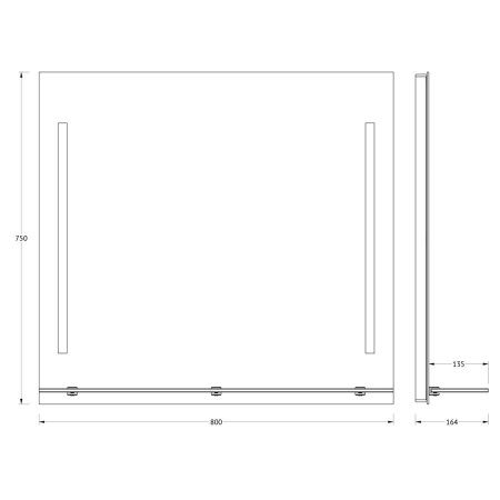 Зеркало с подсветкой Evoform Ledline-S BY 2164 80х80 подвесное