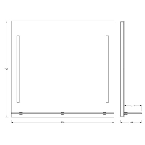Зеркало в ванную Evoform Ledline-S BY 2164 80х75 цвет серый - фото 2