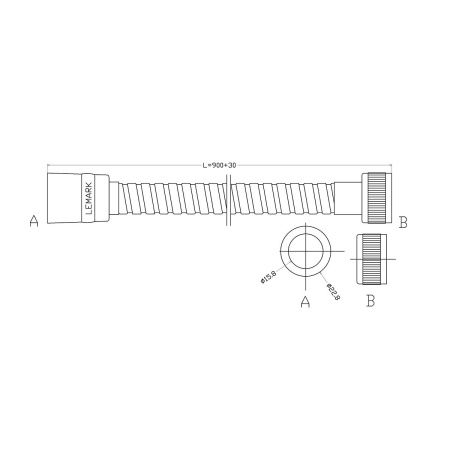 Душевой шланг LeMark LE8027S хром