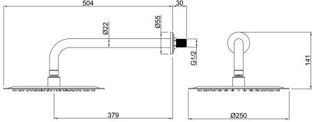 Верхний душ Allen Brau Infinity 5.21019-31 25х50 черный