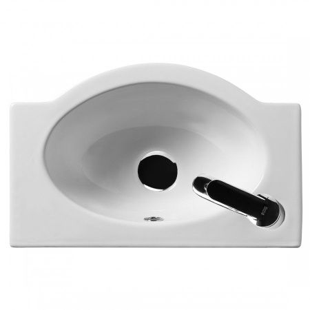 Раковина из сантехнического фарфора Santek Форум 1WH110542 50х30 подвесная цвет белый 1 отверстие под смеситель