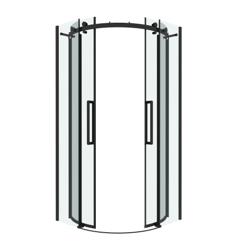 Душевой уголок Grossman Classic 301.K33.04.1010.21.00 100х100 стекло прозрачное профиль черный матовый - фото 2