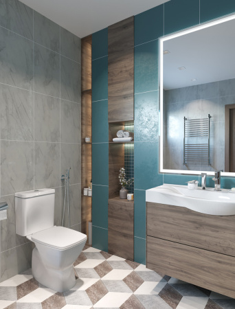 Унитаз-компакт напольный с бачком Santek Нео 1WH302470 белый с сиденьем микролифт душевой смыв