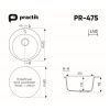 Кухонная мойка Practik PR-475 PR-M-475-003 50х50 цвет серый поверхность глянцевая