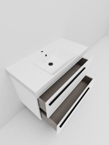 Тумба с раковиной La Fenice Elba TWIN NFNC-01-ELB-B-100-2-3-100 101х62х49 подвесная цвет белый - фото 4