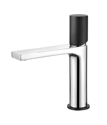 Смеситель AQG Tube 01TUB100NC на раковину хром/черный матовый