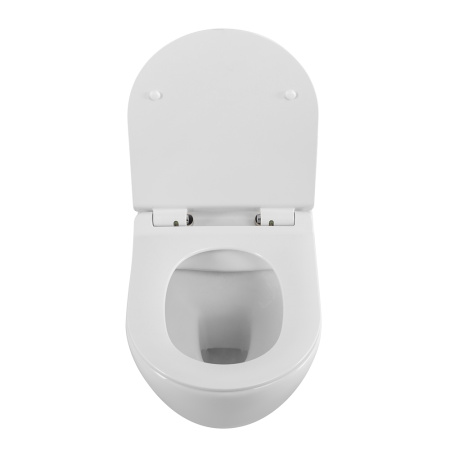 Унитаз подвесной BelBagno AMANDA BB051CHR/BB076SC белый с сиденьем микролифт безободковый каскадный смыв
