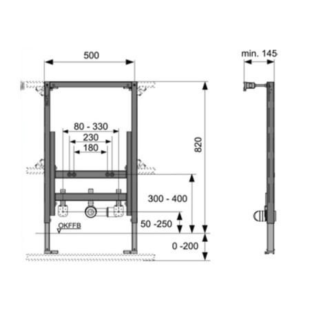 Инсталляция для биде Tece TECEprofil 9330005