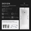 Ванна чугунная Vinsent Veron Devon VDV1807045H/VH0012CH 180х70 пристенная прямоугольная с ножками с ручками