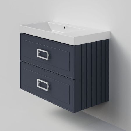 Тумба с раковиной La Fenice Cubo TWIN NFNC-01-CUB-BG-90-2-2-90-2L 90х50 подвесная цвет синий