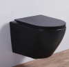 Унитаз подвесной CeramaLux 5177MB черный матовый с сиденьем микролифт смыв торнадо