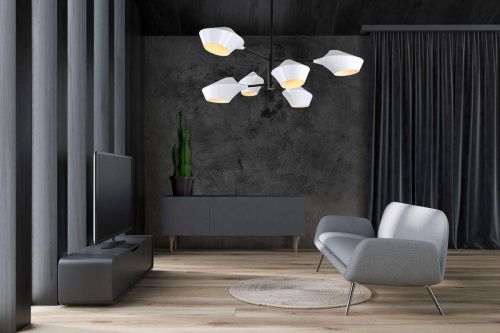 Люстра на штанге Lumina Deco ROMINA (РОМИНА) LDP 6037-6 WT+BK - фото 2