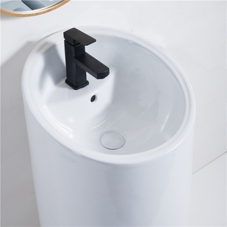 Раковина из санфаянса CeramaLux P7030L 46х47 напольная цвет белый 1 отверстие под смеситель