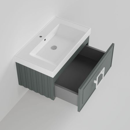 Тумба с раковиной La Fenice CUBO NFNC-01-CUB-G-80-2-80 80х50 подвесная цвет серый