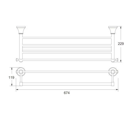 Полка в ванную комнату Rose RG19E RG1908E