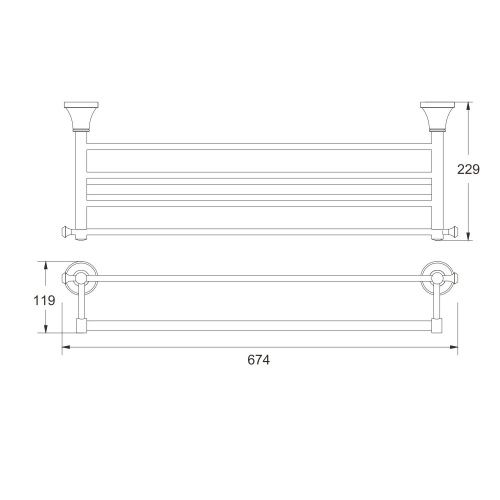 Полка в ванную комнату Rose RG19E RG1908E - фото 3
