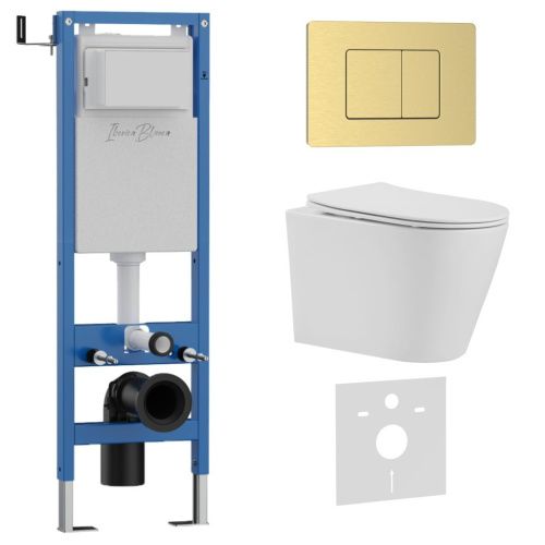 Комплект унитаз с инталляцией и клавишей смыва Iberica Blanca BURGOS ALTO IB.001M.BRA.234.1150 - фото 2