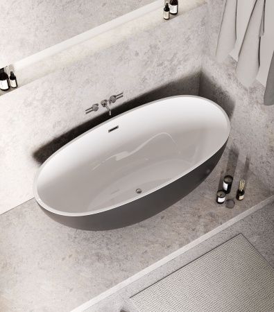 Ванна акриловая Grossman Fly GR-1104MB 170х75 отдельностоящая овальная с ножками