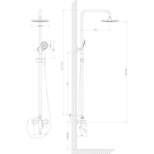 Душевая стойка Voda VST3300-3 настенная цвет хром - фото 3