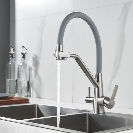 Смеситель для кухни Shevanik S968L на мойку сатин