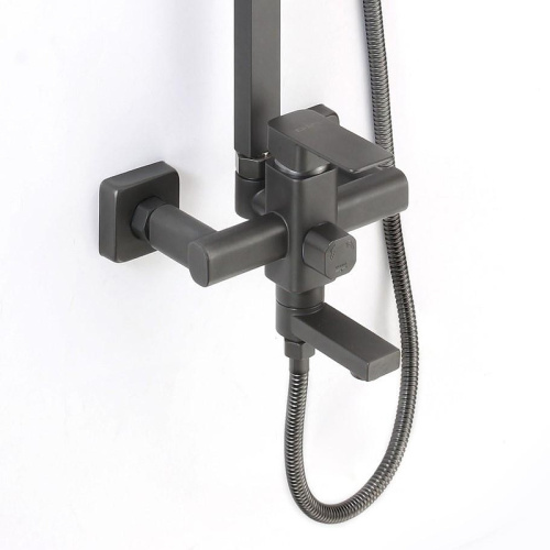 Душевая стойка D-Lin D10A03-S настенная цвет графит - фото 3