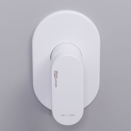 Смеситель для ванны и душа Wasserkraft Mindel 8500 8551 встраиваемый в стену белый