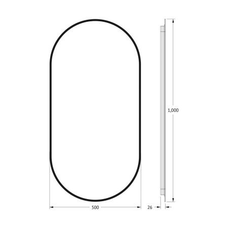 Зеркало с подсветкой Defesto AURA DF 2924 50х100 подвесное