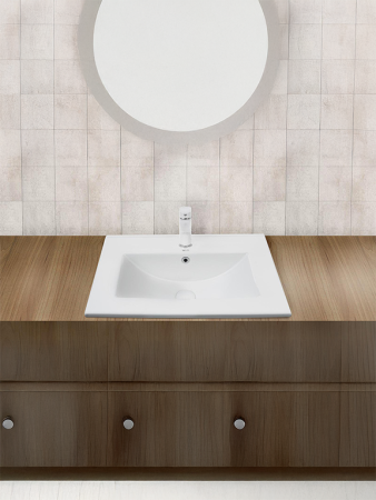 Раковина из сантехнического фаянса WeltWasser WW SK 10000005584 40 см встраиваемая цвет белый 1 отверстие под смеситель