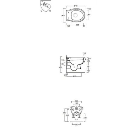 Чаша унитаза подвесная Simas ARCADE AR841bi rimless цвет белый без сиденья безободковая каскадный смыв