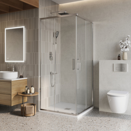 Душевой уголок BelBagno LUCE LUCE-A-2-80-C-Cr стекло прозрачное 6 мм