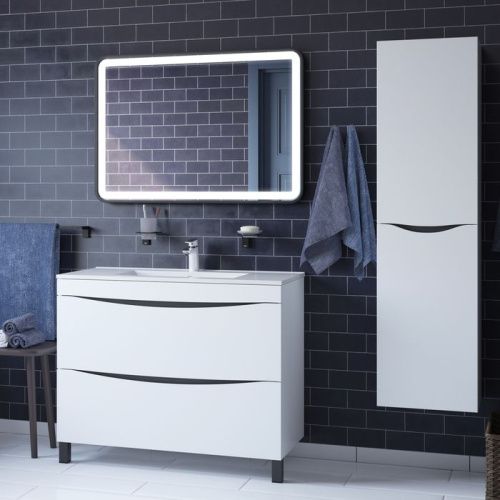 Тумба с раковиной IDDIS Cloud CLO10WFi95K 100х47х81 напольная цвет белый - фото 4